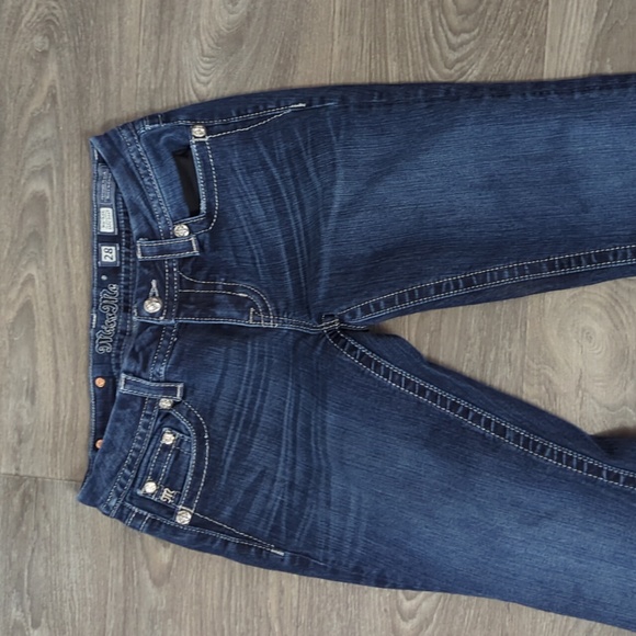 Like New Miss Me Rhinestone Studded Dark Jeans 28x31 easy boot - Picture 2 of 10